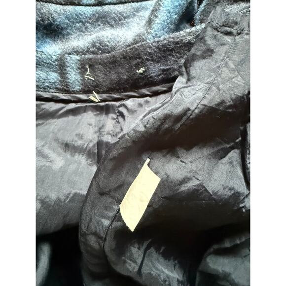 Vintage 70s Plaid Tartan A-Line Maxi Skirt Winter Blue Black Grunge Indie Preppy - Picture 8 of 9